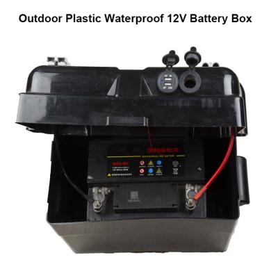 China Outdoor Plastic Waterproof 100A 12V Battery Box , Adventure Camping Battery Box for sale