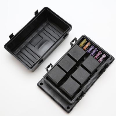China 12V Auto Waterproof Fuse Relay Box Block Kit 6 Bosch Style Relay Holder 6 ATC ATO Fuse Holder for sale