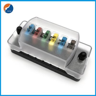 China 6 Circuit Way Blade Fuse Box Holder for 12V 24V Automotive Truck Boat Marine Bus RV Van Car Auto Modified for sale