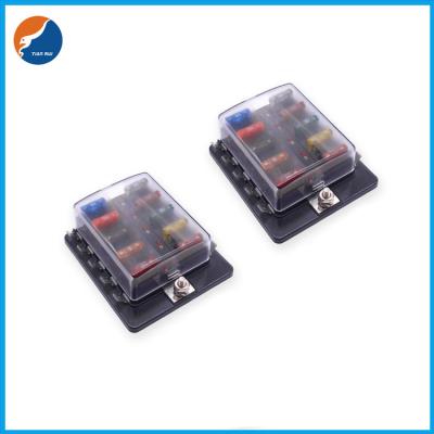 China Copper Spade Terminals 10 Circuits Way Automotive Blade Fuse Block With LED for sale