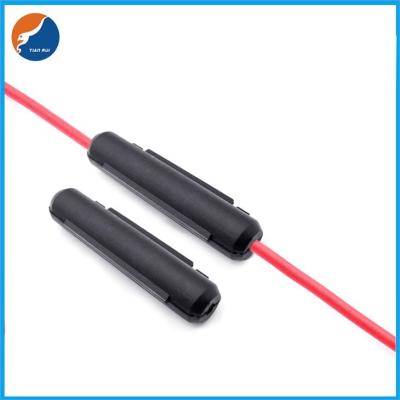 China 3AG 6.35X31.75mm 6x30mm Flip Type Black PA66 Current In-Line Glass Tube Fuse Holder for sale