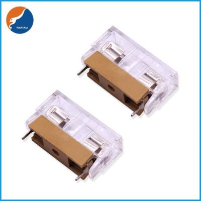 China JH-510 Nylon Glass Fiber 5X20mm PCB Fuse Holder With Transparent Protective Cover for sale