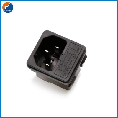 中国 R14-C-1GB1 Electrical 3 pIN C14 250VAC 10A Power Socket Two In One Socket With Fuse Holder 販売のため