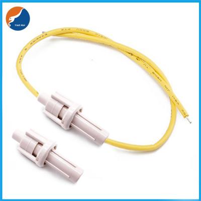 China 30cm 20cm Electrical Glass Ceramic Tube 5x20mm 10A In-Line Fuse Holder With Red Wire for sale