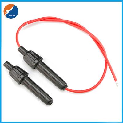 China Colors Black Wire Sizes 16AWG 6x30mm Electrical Rating 10A In-Line Fuse Holders for sale