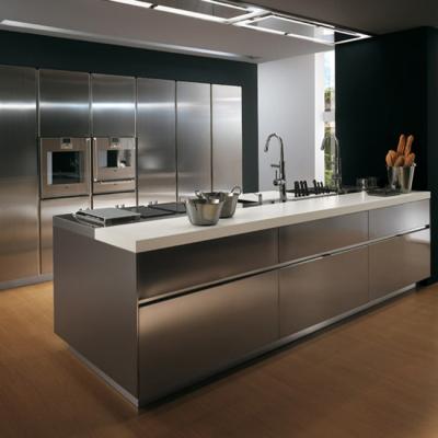 China Modern Modular Stainless Steel Kitchen Cabinet Easy Clean for sale