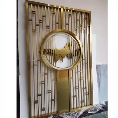 China 304 Stainless Steel Partition Wall Living Room Privacy Laser Cut Partition for sale