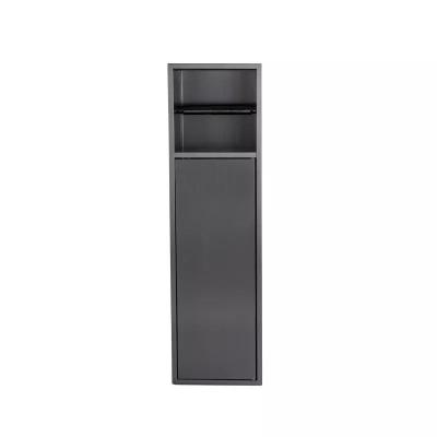 China Wall Embedded Mounted Stainless Steel Niche With Paper Holder Matt Black for sale