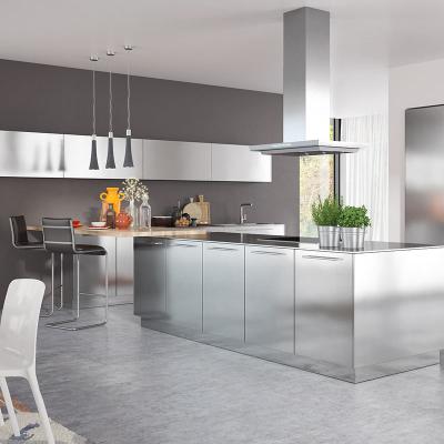 China Simple Modern Stainless Steel Kitchen Cabinet Islands Style 2D 3D Drawing for sale