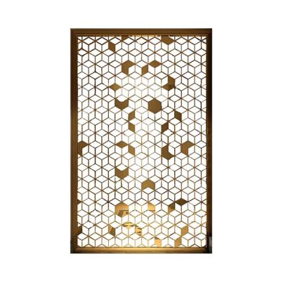 China Neoclassical Postmodern Living Room Partition Screen Stainless Steel Decorative for sale