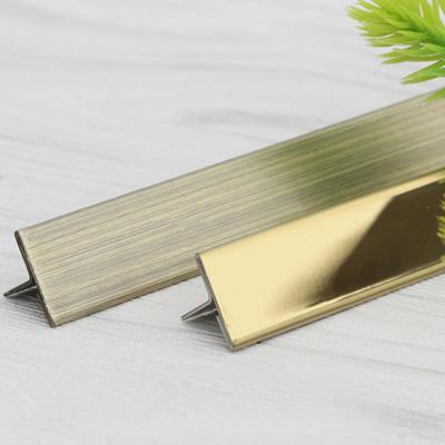 China T Shape Modern Stainless Steel Trim Sus304 Corner Trim Customized Size for sale