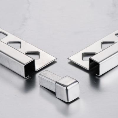 China Custom 304 316L Stainless Steel Tile Trim Profiles 6mm 8mm 10mm Height for sale