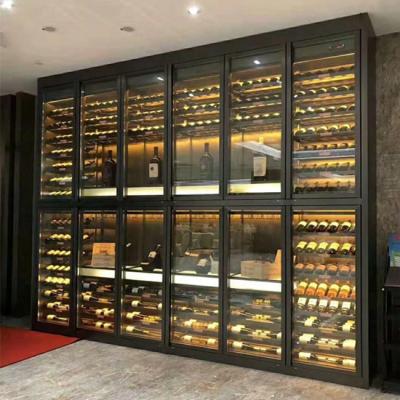 China Wall Hanging Stainless Steel Wine Cabinet luxury Custom For Hotel for sale