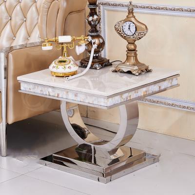 China Modern Mirror Custom Stainless Steel Furniture Bedside Table For Living Room for sale