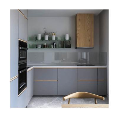 China Modular Modern Grey Kitchen Cabinets Durable Stainless Steel Base Cabinets for sale