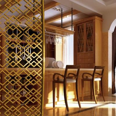 China Gold Stainless Steel Partition Decor Interior Room Dividers Walls Customized for sale