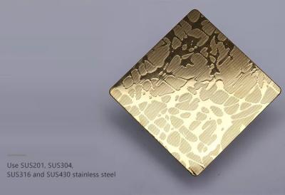 China Polished Gold Stainless Steel Sheet Decorative Embossing Metal Sheet for sale
