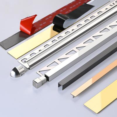 China Brushed Stainless Steel Trim Decorative Tile Trim Profiles For Wall Decoration for sale