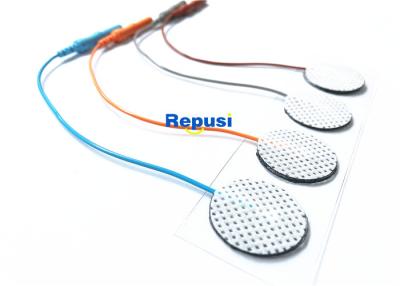 China 4 DISCS Ag AgCl Sensor EMG Disposable Surface Electrodes With 10cm Wire for sale
