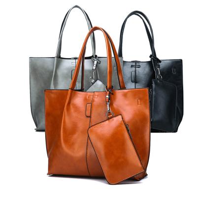 China Ladies Handbags Sets Leather Top Handle Handbag Wallets 2pcs In 1 Sets Women Totes Bag Sets for sale