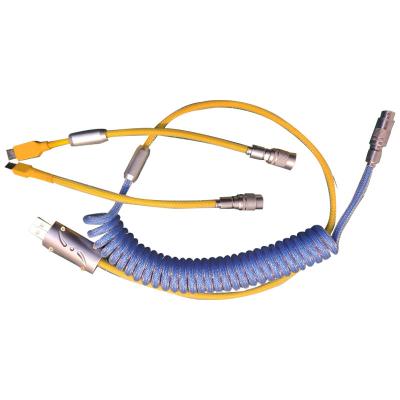 China Mechanical Keyboard Cable Coiled YC8 Aviation Connector Coupling USB Type-C Interface for sale