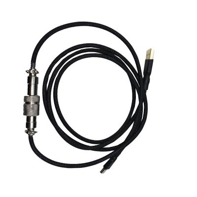 China Mechanical Keyboard Cable 5-pin GX12 Aviation Connector Coupled Nylon Braided for sale
