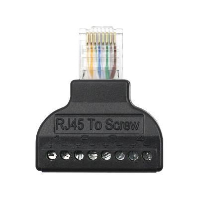 China Male 8P8C RJ45 to 8 Pin Screw Terminal Block Adapter for CCTV Video Solution for sale