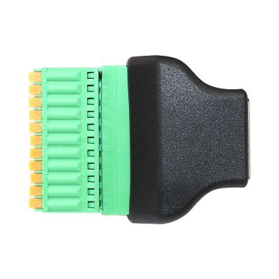 China RJ45 Network Plug Male or Female 10P10C RJ48 to 10 pin Screw Terminal Block Adapter for sale
