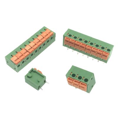 China 5.08mm Pitch PCB Screwless Spring Terminal Block Vertical Wiring Entry for sale