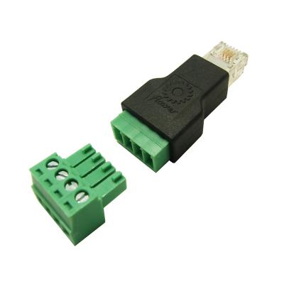 China RJ11 6P4C Male Connector Modular Plugs to 4 Pin Screw Terminal Blocks Adapter for sale