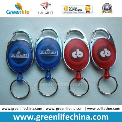 China Promotional Carabiner in Tranparent Color Badge Retractors with Split Ring for sale