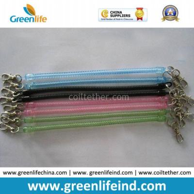 China Hot Selling Transparent Slim Long Coiled Cable W/Metal Hooks for sale