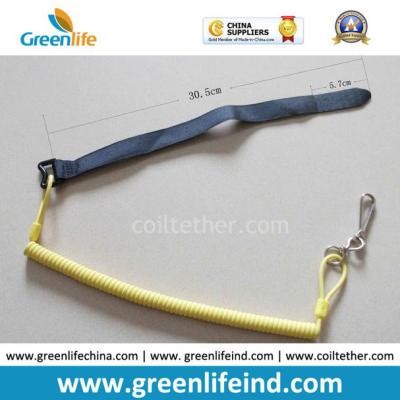 China Slim Solid Yellow Long Stretchable Tool Coil Safety Belt for sale