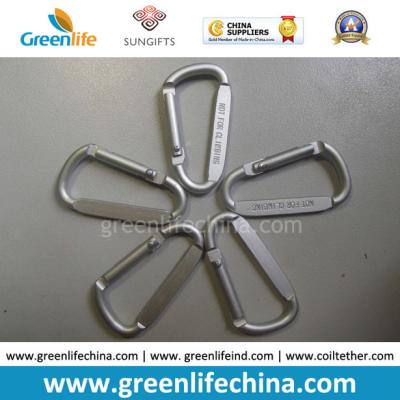 China High quality China factory offer flat laser logo print silver forested silver carabiners for sale