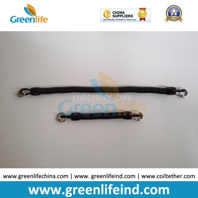 China Special Custom Length Plastic Spiral Elastic Lanyard w/Metal Screw Hook Ends for sale