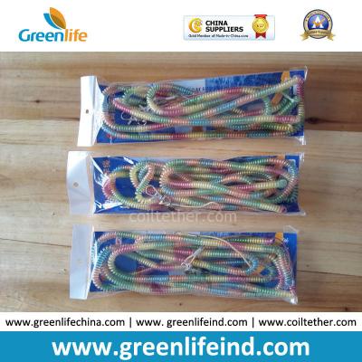 China Full Color Long 10Metre Fly Fishing Anti-lost Coiled Lanyard Leashes in Polybag Packing for sale