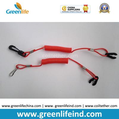 China Safety Jet Ski Floating Standard Red Coil Ripcords w/Plastic Hook&Key for sale