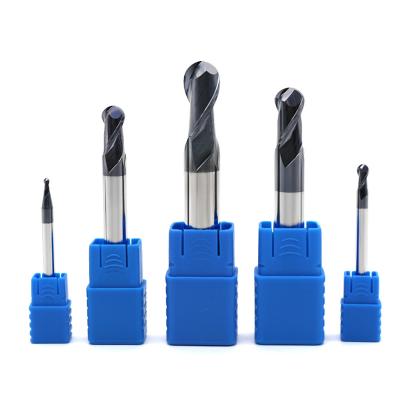 China HRC50 Tungsten Carbide Ball Nose End Mill Cutting Tools For Steel for sale
