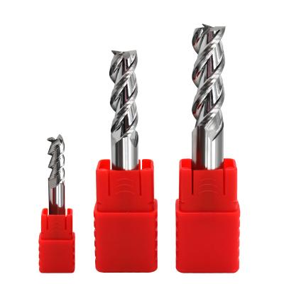 China Aluminium Carbide Corner Rounding End Mill Three Flute End Mill 65HRC for sale