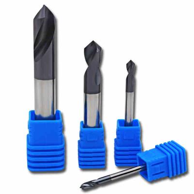 China Knife Carbide Chamfer Bit 2 Flute Hss End Mill Fixed Point Drill Milling Cutter Aluminum for sale