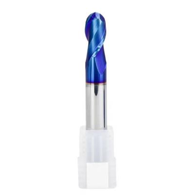 China Top Quality HRC65 Ball Nose End Mill With Blue Nano Coating 2/4F for sale