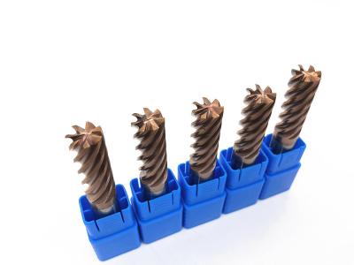 China Copper Coated Flat 7 Flutes Solid Carbide End Mills For Metal Customized Tools for sale