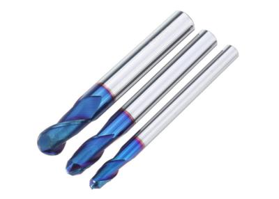 China R3 R4 R5 2 Flutes Ball Nose Carbide End Mills Cutter HRC60 Blue NaCo Coating CNC Milling Cutter for sale