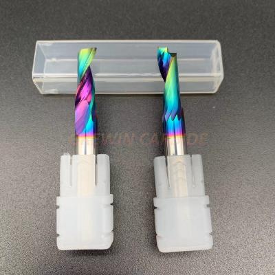 China 6x50mm Aluminum Cutting End Mills Carbide Single Flute CVD Diamond End Mills for sale
