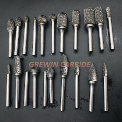 China Rotary Carbide Burr Bits Set Cooper Silver Removing Tungsten Carbide Die Grinder Bits for sale