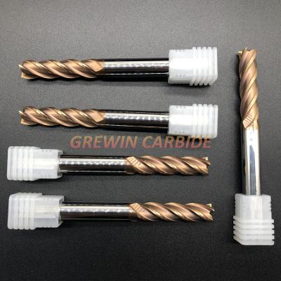 China Solid Carbide Machine Tool 4 Flute Square End Mill Cutter Metal Milling for sale