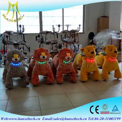 China Hansel coin operated game machine kiddi rider amusement rides manufacturers moving power wheels ride on animal for sale