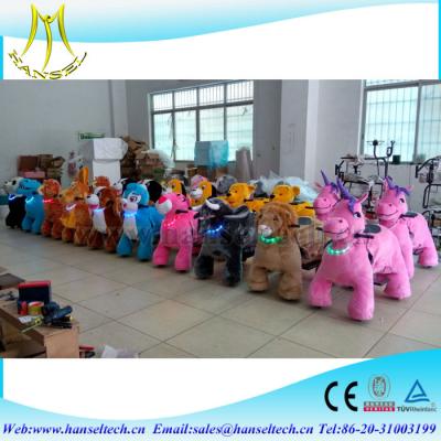 China Hansel shopping mall kiddie rides car for Mom and kids zamperla kiddie rides mall animal scooter ride led necklace for sale