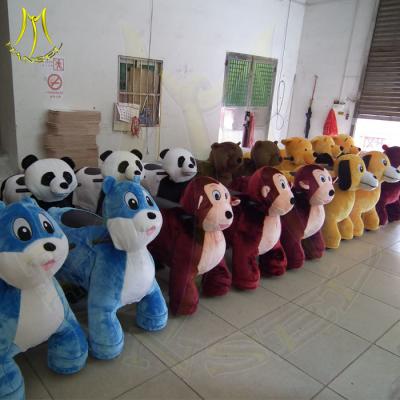 China Hansel children manual ride on car motorized plush riding animals children's play mazes stuffed animal ride electric for sale