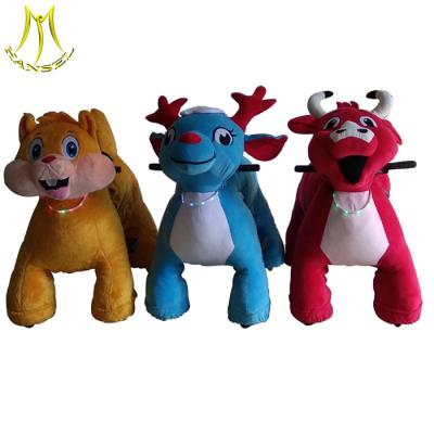 China Hansel coin operated electric plush motorized animals pony scooter ride on parties for sale